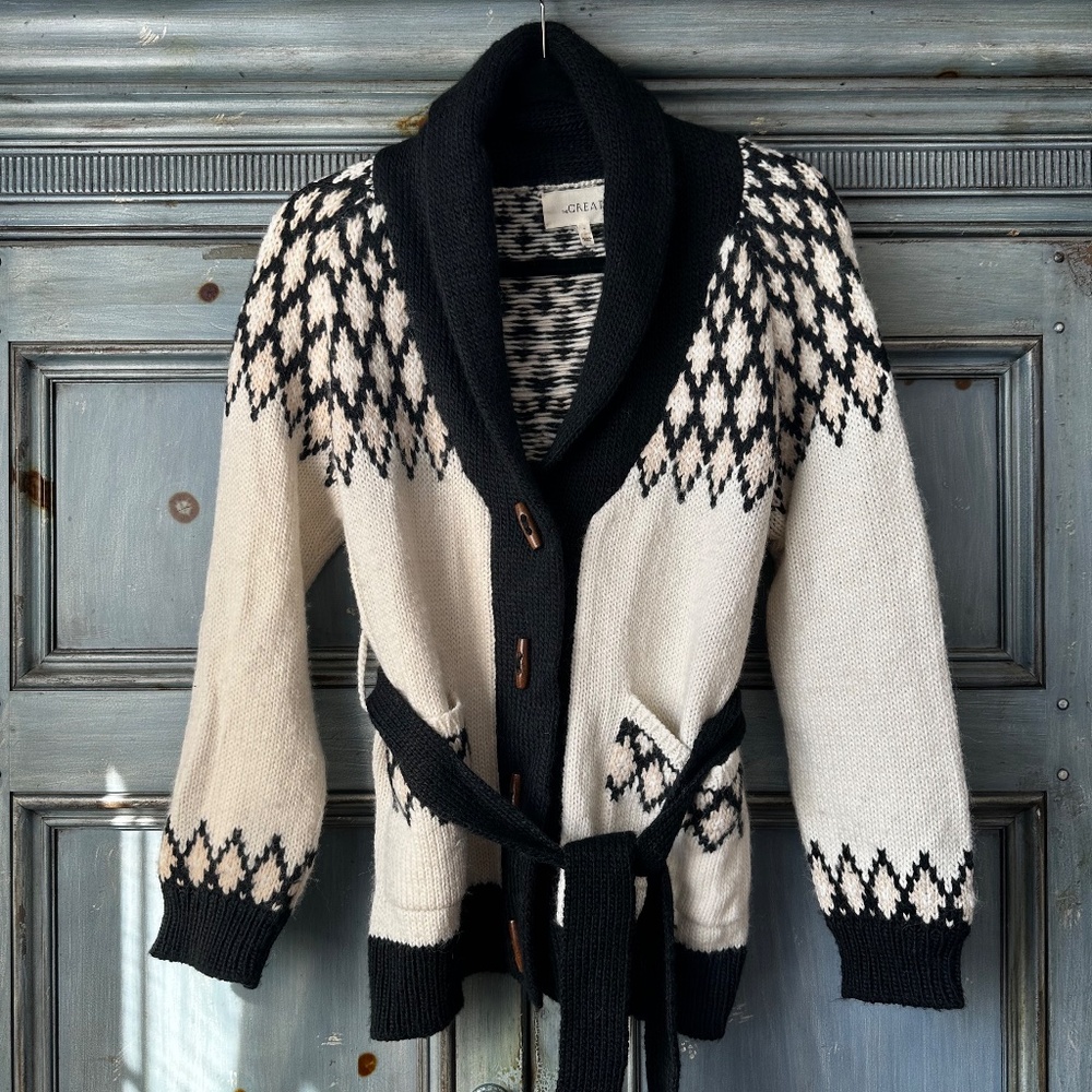 The Great. Geo Fair Isle Alpaca Blend Cardigan Size 0 (XS) - Picture 6 of 14